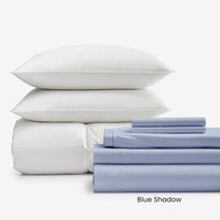 8-Piece Supima® Cotton Wrinkle-Free Sateen & LaCrosse™ Down Bedding Bundle,