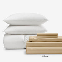 8-Piece Supima® Cotton Wrinkle-Free Sateen & LaCrosse™ Down Bedding Bundle,
