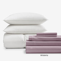 8-Piece Supima® Cotton Wrinkle-Free Sateen & LaCrosse™ Down Bedding Bundle,