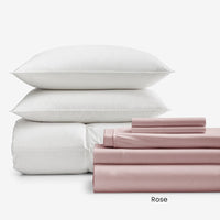 8-Piece Supima® Cotton Wrinkle-Free Sateen & LaCrosse™ Down Bedding Bundle,