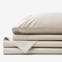 Premium Smooth Supima® Cotton Wrinkle-Free Sateen Bed Sheet Set - Alabaster, Deep Pocket Queen,Alabaster