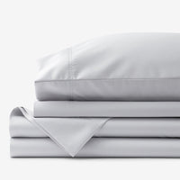 Premium Smooth Supima® Cotton Wrinkle-Free Sateen Bed Sheet Set - Light Gray, Deep Pocket Queen,Light Gray