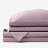 Premium Smooth Supima® Cotton Wrinkle-Free Sateen Bed Sheet Set - Wisteria, Deep Pocket Queen,Wisteria