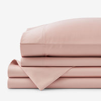 Premium Smooth Supima® Cotton Wrinkle-Free Sateen Bed Sheet Set - Rose, Deep Pocket Queen,Rose