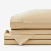 Premium Smooth Supima® Cotton Wrinkle-Free Sateen Bed Sheet Set - Yellow, Deep Pocket Queen,Yellow