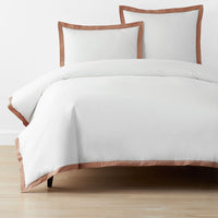 Solid Border Classic Cool Cotton Percale Duvet Cover - Clay, Twin/Twin XL,Clay