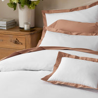 Solid Border Classic Cool Cotton Percale Duvet Cover - Clay, Twin/Twin XL,Clay