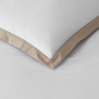 Solid Border Classic Cool Cotton Percale Duvet Cover - Cocoa, Twin/Twin XL,Cocoa