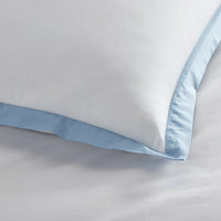 Solid Border Classic Cool Cotton Percale Duvet Cover - Porcelain Blue, Twin/Twin XL,Porcelain Blue