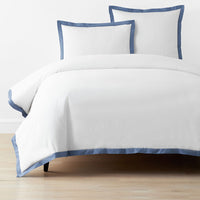 Solid Border Classic Cool Cotton Percale Duvet Cover - Slate Blue, Twin/Twin XL,Slate Blue