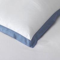 Solid Border Classic Cool Cotton Percale Duvet Cover - Slate Blue, Twin/Twin XL,Slate Blue