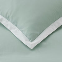 Solid Border Classic Cool Cotton Percale Duvet Cover - Sea Mist, Twin/Twin XL,Sea Mist