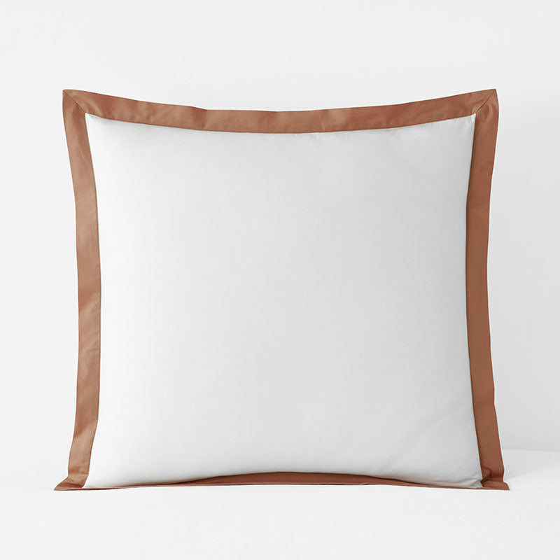 Solid Border Classic Cool Cotton Percale Sham - Clay, Euro,Clay