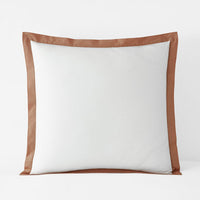 Solid Border Classic Cool Cotton Percale Sham - Clay, Euro,Clay