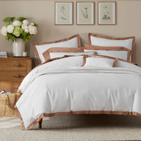 Solid Border Classic Cool Cotton Percale Sham - Clay, Standard,Clay