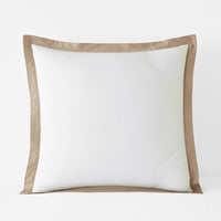 Solid Border Classic Cool Cotton Percale Sham - Cocoa, Euro,Cocoa