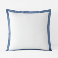 Solid Border Classic Cool Cotton Percale Sham - Slate Blue, Euro,Slate Blue