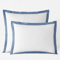 Solid Border Classic Cool Cotton Percale Sham - Slate Blue, Standard,Slate Blue