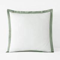 Solid Border Classic Cool Cotton Percale Sham - Thyme, Euro,Thyme