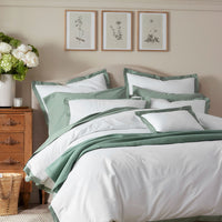 Solid Border Classic Cool Cotton Percale Sham - Thyme, King,Thyme