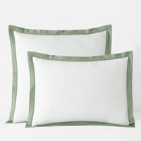 Solid Border Classic Cool Cotton Percale Sham - Thyme, King,Thyme
