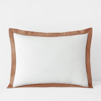 Solid Border Classic Cool Cotton Percale Sham - Clay, Standard,Clay