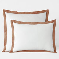 Solid Border Classic Cool Cotton Percale Sham - Clay, Standard,Clay