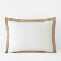 Solid Border Classic Cool Cotton Percale Sham - Cocoa, Standard,Cocoa