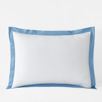 Solid Border Classic Cool Cotton Percale Sham - Porcelain Blue, Standard,Porcelain Blue