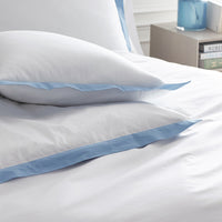 Solid Border Classic Cool Cotton Percale Sham - Porcelain Blue, Standard,Porcelain Blue