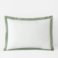 Solid Border Classic Cool Cotton Percale Sham - Thyme, King,Thyme