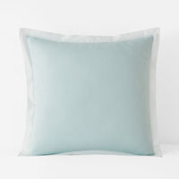 Solid Border Classic Cool Cotton Percale Sham - Pale Blue, Euro,Pale Blue
