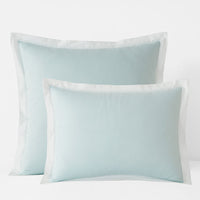 Solid Border Classic Cool Cotton Percale Sham - Pale Blue, Standard,Pale Blue