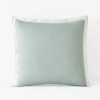 Solid Border Classic Cool Cotton Percale Sham - Sea Mist, Euro,Sea Mist