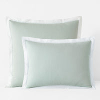 Solid Border Classic Cool Cotton Percale Sham - Sea Mist, Standard,Sea Mist