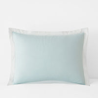 Solid Border Classic Cool Cotton Percale Sham - Pale Blue, Standard,Pale Blue