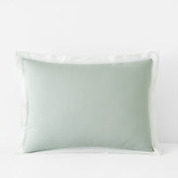 Solid Border Classic Cool Cotton Percale Sham - Sea Mist, Standard,Sea Mist