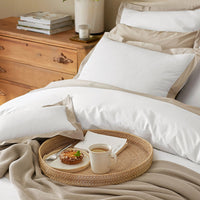 Solid Border Classic Cool Cotton Percale Decorative Lumbar Pillow Cover - Cocoa, 14 in. x 40 in.,Cocoa