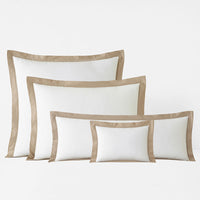 Solid Border Classic Cool Cotton Percale Decorative Lumbar Pillow Cover - Cocoa, 14 in. x 40 in.,Cocoa