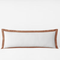 Solid Border Classic Cool Cotton Percale Decorative Lumbar Pillow Cover - Clay, 14 in. x 40 in.,Clay