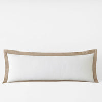 Solid Border Classic Cool Cotton Percale Decorative Lumbar Pillow Cover - Cocoa, 14 in. x 40 in.,Cocoa