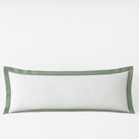 Solid Border Classic Cool Cotton Percale Decorative Lumbar Pillow Cover - Thyme, 14 in. x 40 in.,Thyme