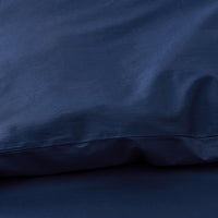 Solid Border Classic Cool Cotton Percale Decorative Lumbar Pillow Cover - Navy, 14 in. x 40 in.,Navy