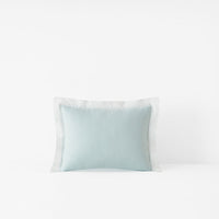 Solid Border Classic Cool Cotton Percale Decorative Lumbar Pillow Cover - Pale Blue, 12 in. x 16 in.,Pale Blue