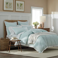 Solid Border Classic Cool Cotton Percale Decorative Lumbar Pillow Cover - Pale Blue, 14 in. x 40 in.,Pale Blue