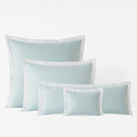 Solid Border Classic Cool Cotton Percale Decorative Lumbar Pillow Cover - Pale Blue, 14 in. x 40 in.,Pale Blue