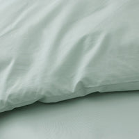 Solid Border Classic Cool Cotton Percale Decorative Lumbar Pillow Cover - Sea Mist, 14 in. x 40 in.,Sea Mist