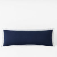Solid Border Classic Cool Cotton Percale Decorative Lumbar Pillow Cover - Navy, 14 in. x 40 in.,Navy