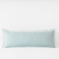 Solid Border Classic Cool Cotton Percale Decorative Lumbar Pillow Cover - Pale Blue, 14 in. x 40 in.,Pale Blue
