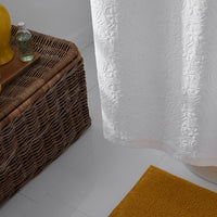 Leaf Matelassé Shower Curtain - White,White